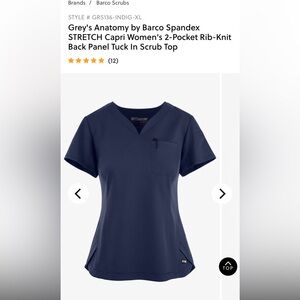 3XL Grey’s Anatomy by Barco spandex stretch scrub top